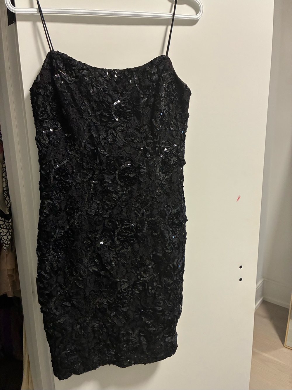 Elegant Black Sequin Mini Dress